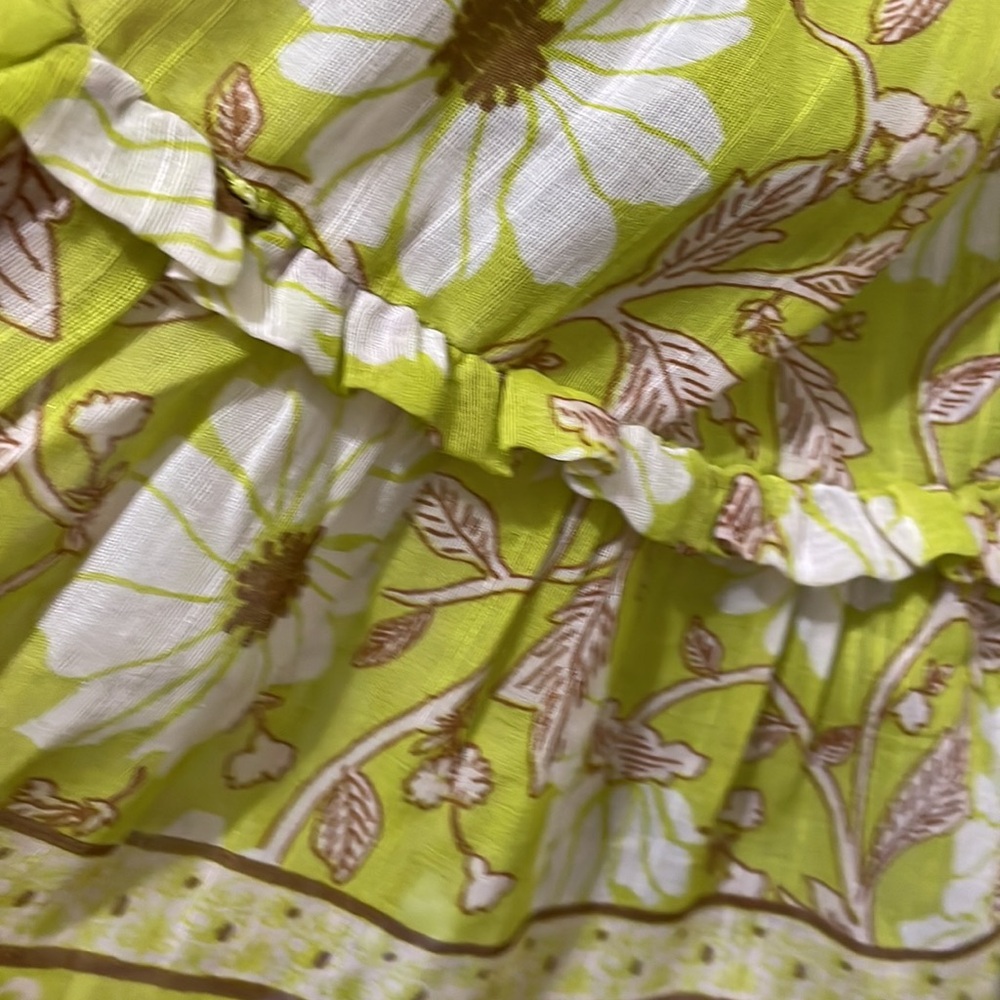 Land of the Free Floral Light Green floral Peasant Skirt (sz s) - Picture 4 of 7
